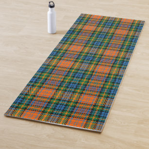 Pset Clan Murray Oranje Blue Green Check Tartan Yogamat