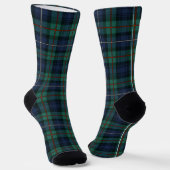 Pset Clan Robertson Green Paars Check Tartan Sokken (Gebogen)