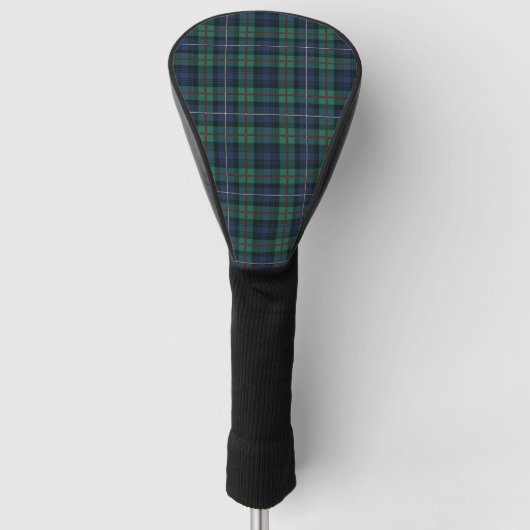 Pset Clan Robertson Tartan Green Paarse Check Golfheadcover (Voorkant)
