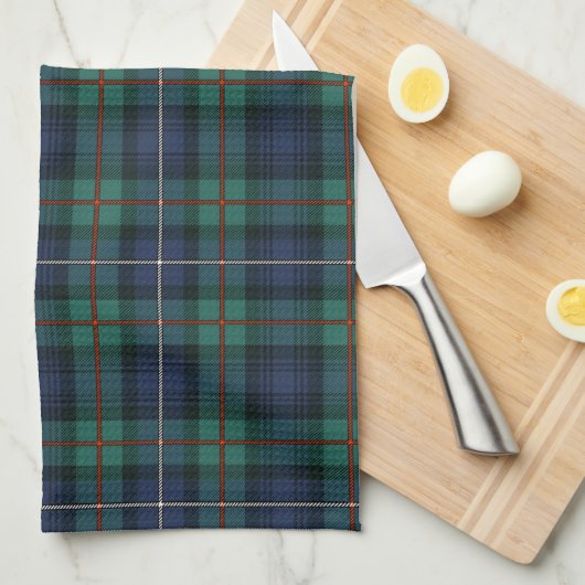 Pset Clan Robertson Tartan Green Paarse Check Theedoek (Quarter Fold)