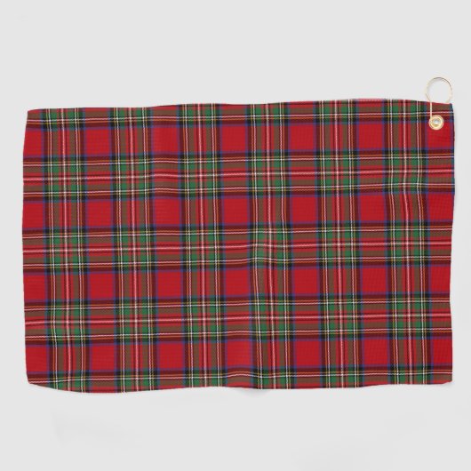 Pset Clan Stewart Red Green Blue Check Tartan Golfhanddoek (Horizontaal)