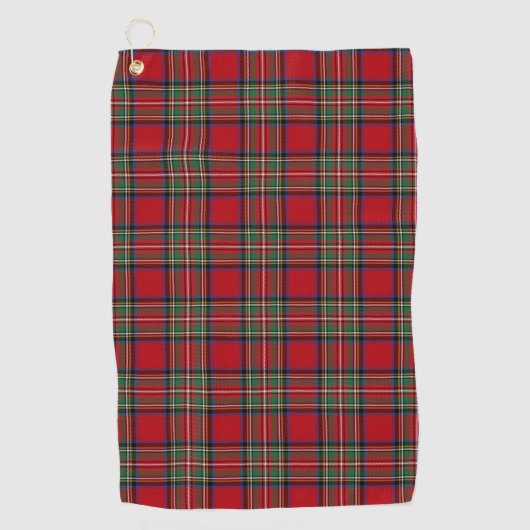 Pset Clan Stewart Red Green Blue Check Tartan Golfhanddoek (Voorkant)