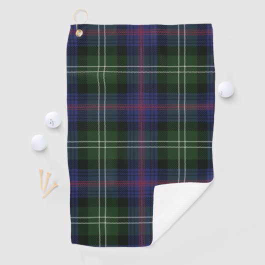 Pset Clan Sutherland Paars Black Check Tartan Golfhanddoek (Insitu)
