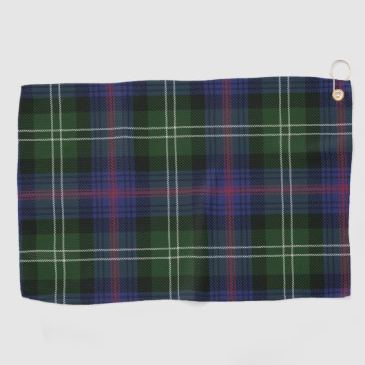 Pset Clan Sutherland Paars Black Check Tartan Golfhanddoek (Horizontaal)