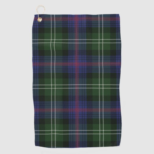 Pset Clan Sutherland Paars Black Check Tartan Golfhanddoek (Voorkant)