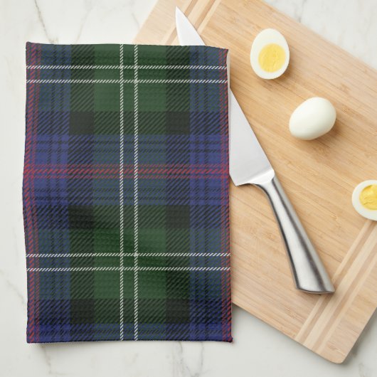 Pset Clan Sutherland Paars Black Check Tartan Theedoek (Quarter Fold)
