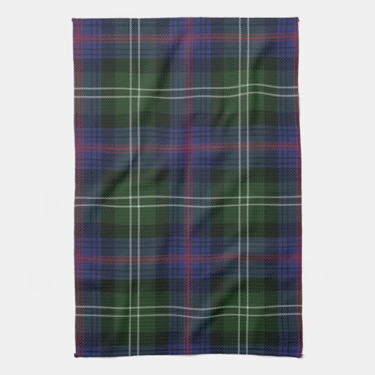Pset Clan Sutherland Paars Black Check Tartan Theedoek (Verticaal)