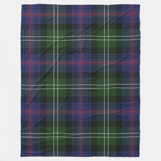Pset Clan Sutherland Tartan Green Paars Check Fleece Deken (Voorkant)