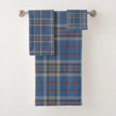Pset Clan Thompson Gray Blue Check Tartan Bad Handdoek (Insitu)