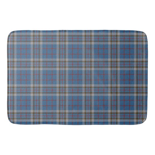 Pset Clan Thompson Gray Blue Check Tartan Badmat (Voorkant)