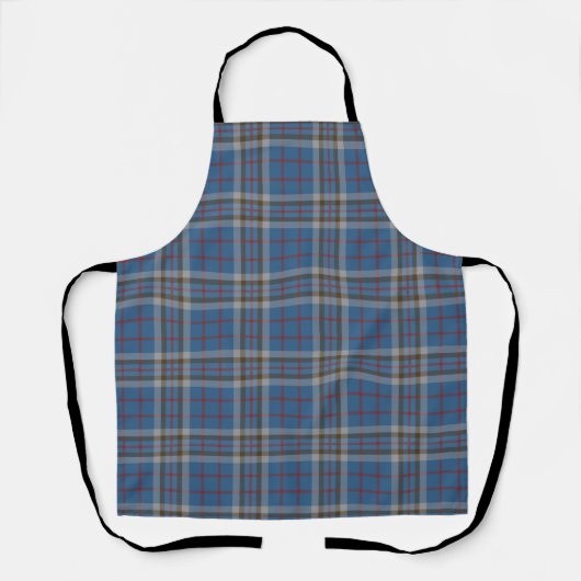 Pset Clan Thompson Gray Blue Check Tartan Schort (Voorkant)
