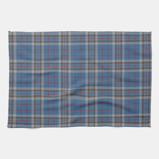 Pset Clan Thompson Gray Blue Check Tartan Theedoek (Horizontaal)