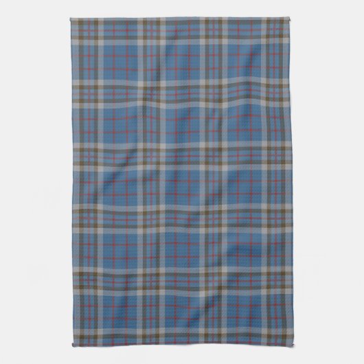 Pset Clan Thompson Gray Blue Check Tartan Theedoek (Verticaal)