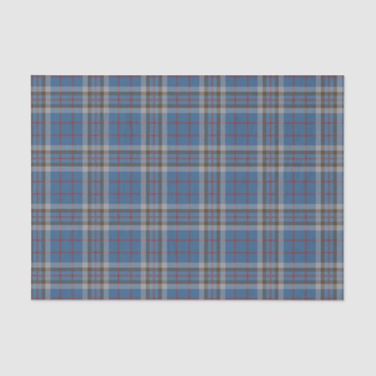 Pset Clan Thompson Gray Blue Check Tartan Tissuepapier (Voorkant)