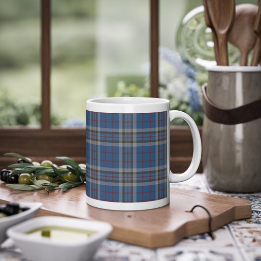 Pset Clan Thompson Tartan Blue Gray Check Koffiemok