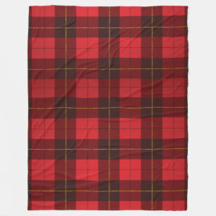 Pset Clan Wallace Scottish Tartan Red Black Check Fleece Deken