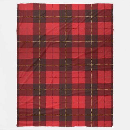 Pset Clan Wallace Scottish Tartan Red Black Check Fleece Deken (Voorkant)