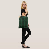 Pset Clan Walsh Tartan Green Check Tote Bag (Op model)