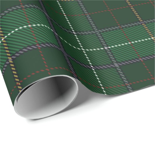 Pset Clan Walsh Tartan Green White Check Patroon Cadeaupapier (Rol Hoek)