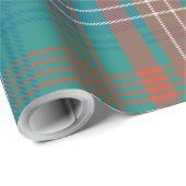Pset Clan Wilson Oranje Blue Check Tartan Cadeaupapier (Rol Hoek)