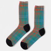 Pset Clan Wilson Oranje Blue Check Tartan Sokken (Links)