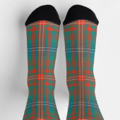 Pset Clan Wilson Oranje Blue Check Tartan Sokken (Top)