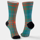 Pset Clan Wilson Oranje Blue Check Tartan Sokken (Gebogen)
