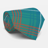 Pset Clan Wilson Oranje Check Tartan Stropdas (Opgerold)