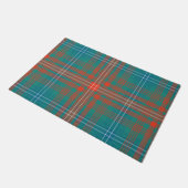 Pset Clan Wilson Oranje Turquoise Check Tartan Deurmat (Schuin)