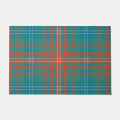 Pset Clan Wilson Oranje Turquoise Check Tartan Deurmat (Voorkant)