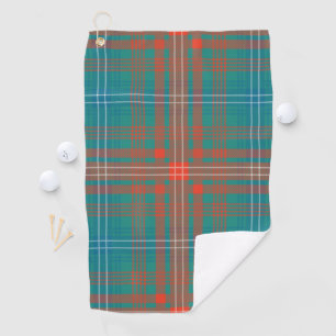 Pset Clan Wilson Oranje Turquoise Check Tartan Golfhanddoek