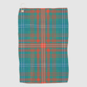 Pset Clan Wilson Oranje Turquoise Check Tartan Golfhanddoek (Voorkant)
