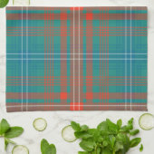 Pset Clan Wilson Oranje Turquoise Check Tartan Theedoek (Gevouwen)
