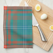 Pset Clan Wilson Oranje Turquoise Check Tartan Theedoek (Quarter Fold)