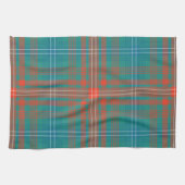 Pset Clan Wilson Oranje Turquoise Check Tartan Theedoek (Horizontaal)