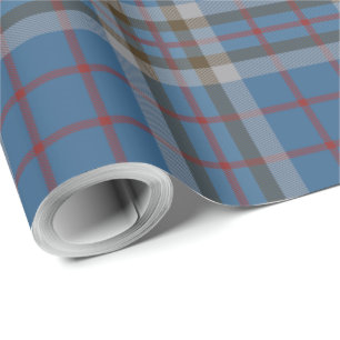 Pset Classic Clan Thompson Blue Gray Tartan Cadeaupapier