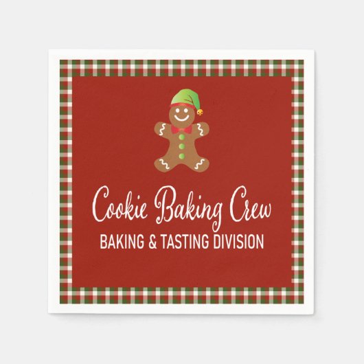 Pset Cookie Baking Crew Red Kerstfeestdag Servet (Voorkant)