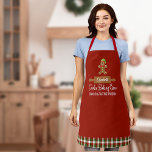Pset Cookie Baking Crew Red Kerstmis Schort<br><div class="desc">Het ideale schort voor al je kerstvakanties! Kute tandenbrood en rolpin met jouw naam. Fun typografie zegt "Cookie Baking Crew - Baking and Tasting Division". Het perfecte schort voor je hele gezin! Vloeibaar patroon op de onderkant van het ontwerp.</div>