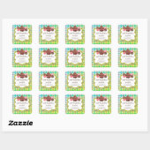Pset Cupcake Cake Poppen Cookie Packaging Square S Vierkante Sticker (Vel)