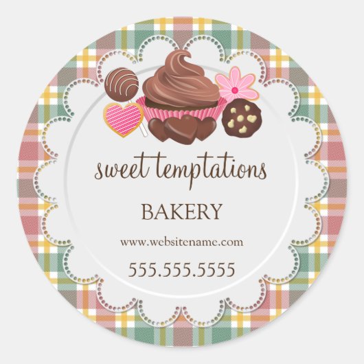 Pset Cupcake Cookie Cookie Packaging Pop Ronde Sticker (Voorkant)