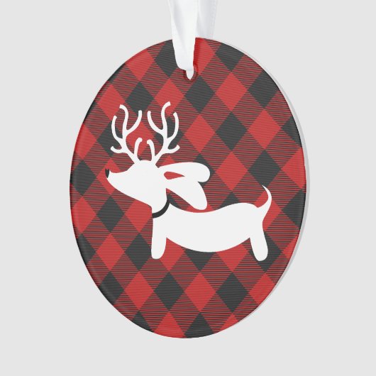 Pset Dachshund-kerstboomversiering Ornament (voorkant)