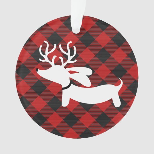 Pset Dachshund-kerstboomversiering Ornament (voorkant)