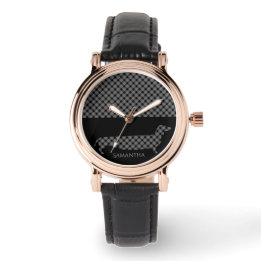 Pset Dachshund op Black Horloge