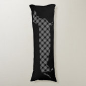 Pset Dachshund op Black Lichaamskussen (Voorkant Verticaal)