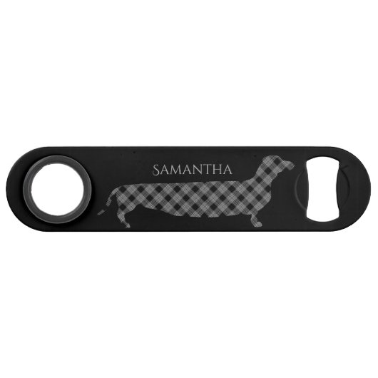 Pset Dachshund op Black Speed Flessenopener (Voorkant (Horizontaal))