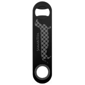 Pset Dachshund op Black Speed Flessenopener (Voorkant)