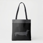 Pset Dachshund op Black Tote Bag (Voorkant)