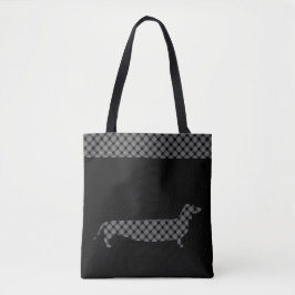 Pset Dachshund op Black Tote Bag