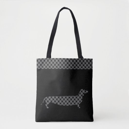Pset Dachshund op Black Tote Bag (Voorkant)