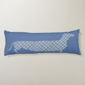 Pset Dachshund op Blue Lichaamskussen (Achterkant)